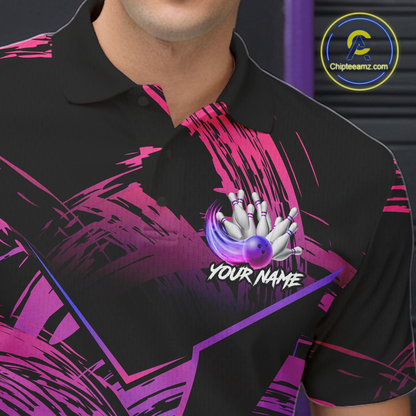 Purple Custom Bowling Shirts for Women Men Team Bowling Jersey Polo&1/4 Zip Shirt MBL223