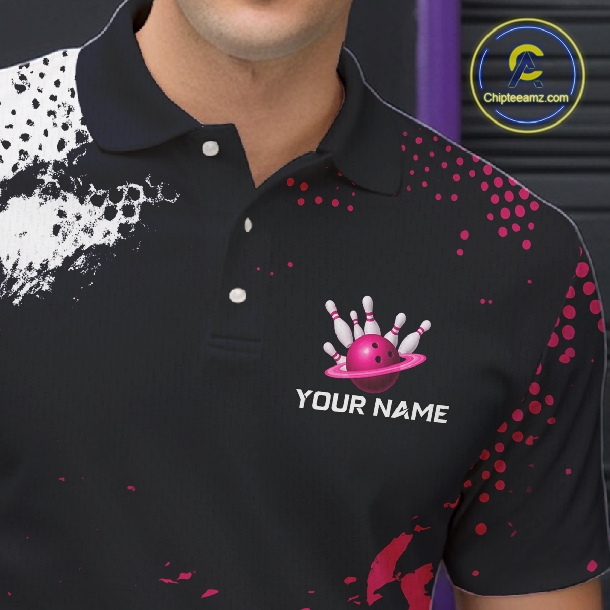 Pink Custom Bowling Shirts for Women Men Bowling Jersey Polo&1/4 Zip Shirt for Team MBL224