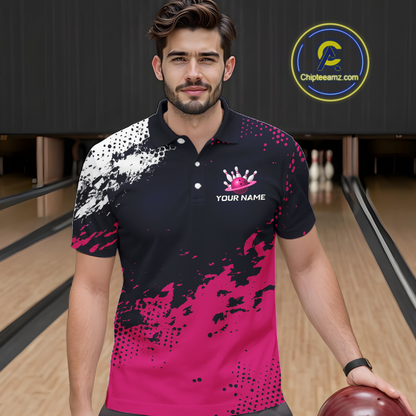 Pink Custom Bowling Shirts for Women Men Bowling Jersey Polo&1/4 Zip Shirt for Team MBL224