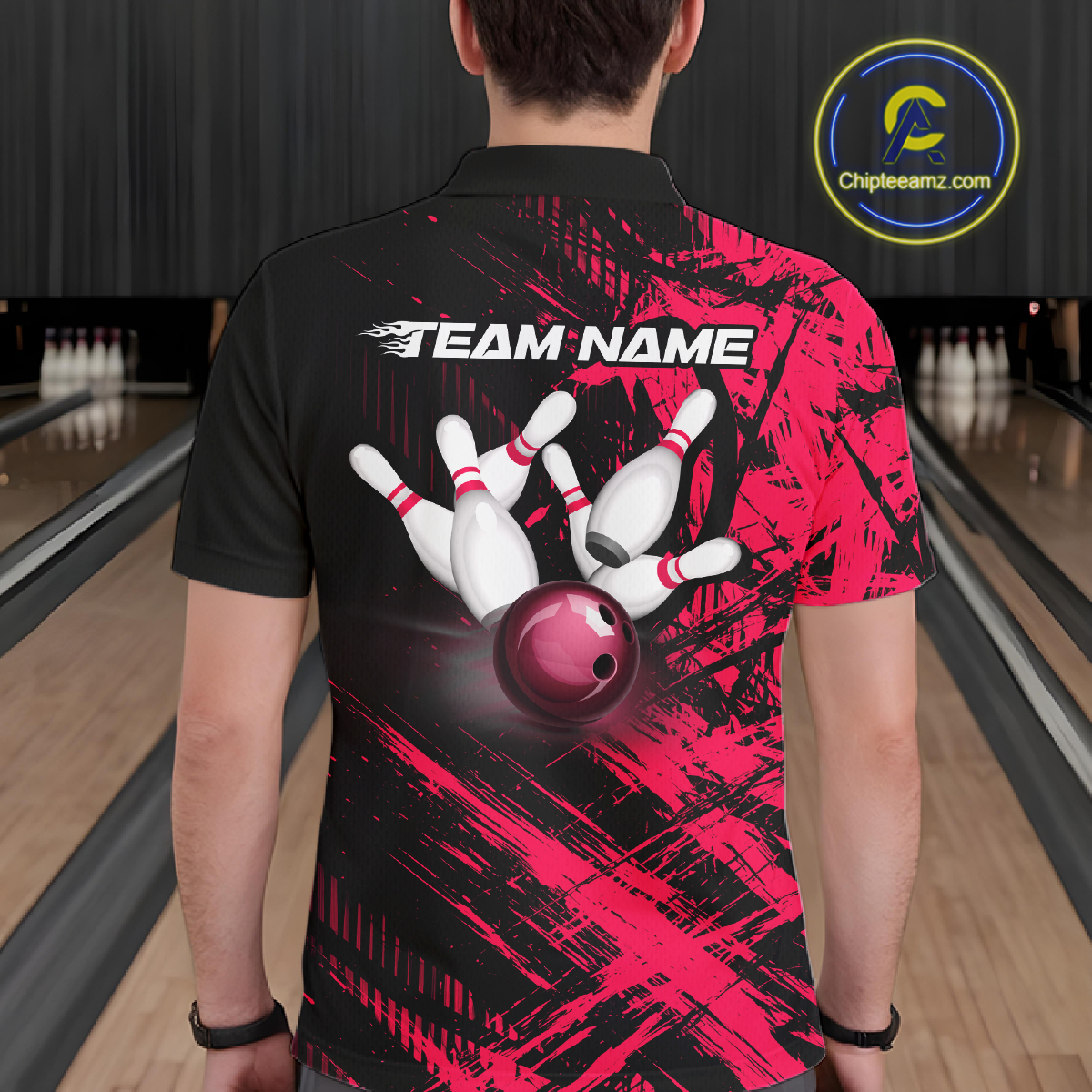 Custom Pink Bowling Shirts for Team Women Men Bowling Polo&1/4 Zip Shirt for Couple MBL233