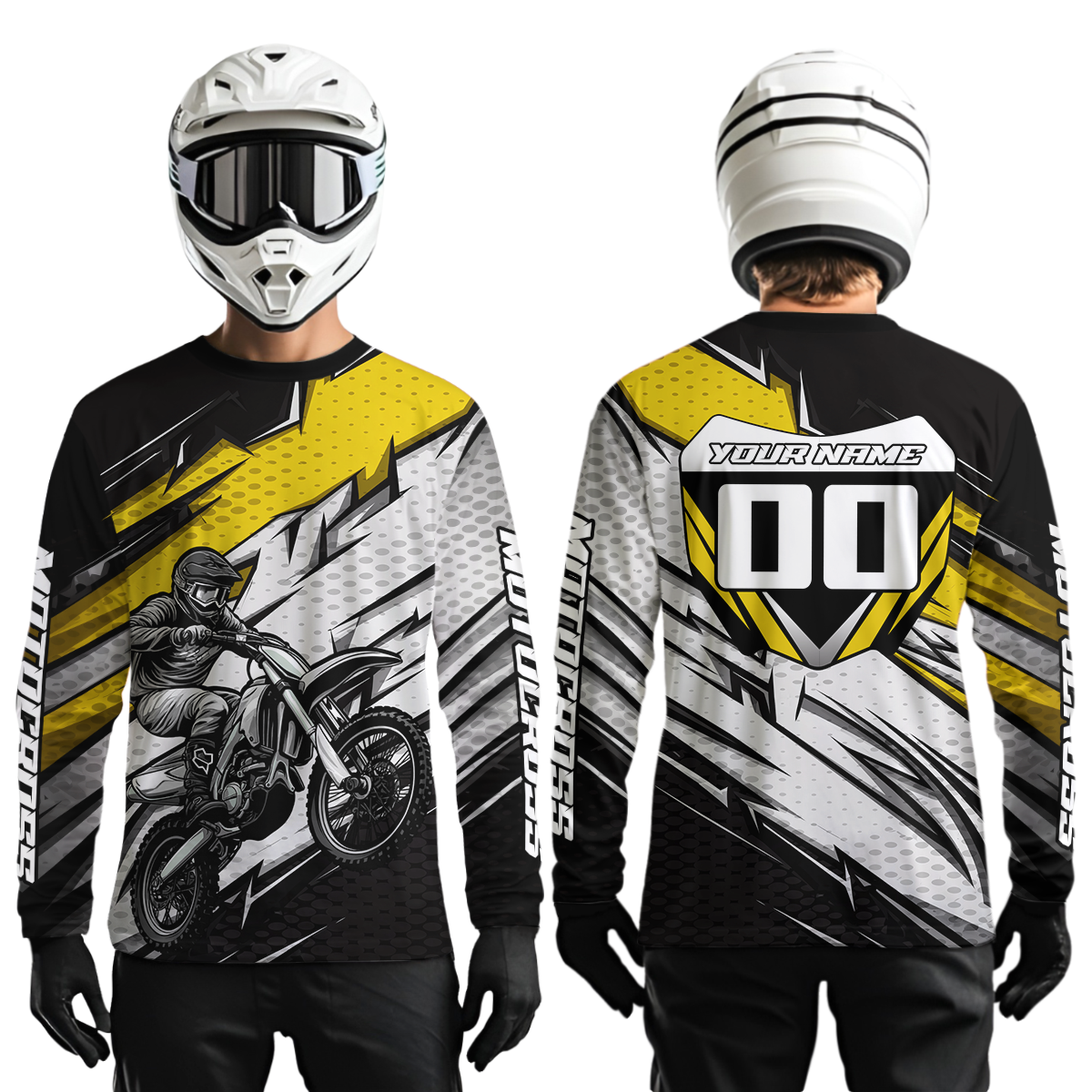 Yellow Motocross Jersey for Men Kid Women Dirt Bike Jersey Youth Motorcycle Riding Shirt XM487