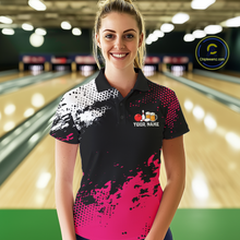 Load image into Gallery viewer, Pink Funny Beer Bowling Shirts for Team Women Men Bowling Polo&amp;1/4 Zip Bowl League MBL254