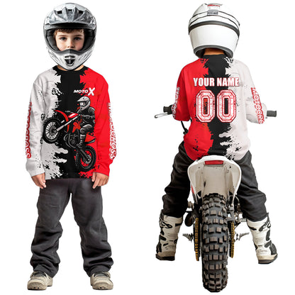Red Motocross Racing Jersey Custom Dirt Bike Shirts Men Kid Women Jersey XM420