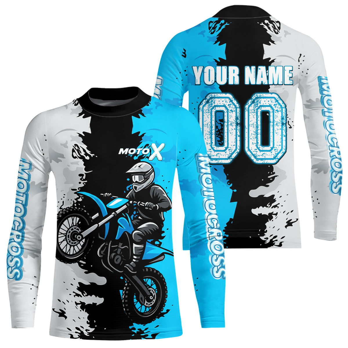 Light Blue Motocross Racing Jersey Custom Dirt Bike Shirts Men Kid Women Jersey XM420