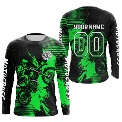 Green Motocross Jersey Custom Dirt Bike Shirts Men Kid Women Motorcycle Jersey XM419