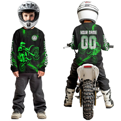 Green Motocross Jersey for Kid Women Men Custom Dirt Bike Shirts Moto Racing Shirt XM427
