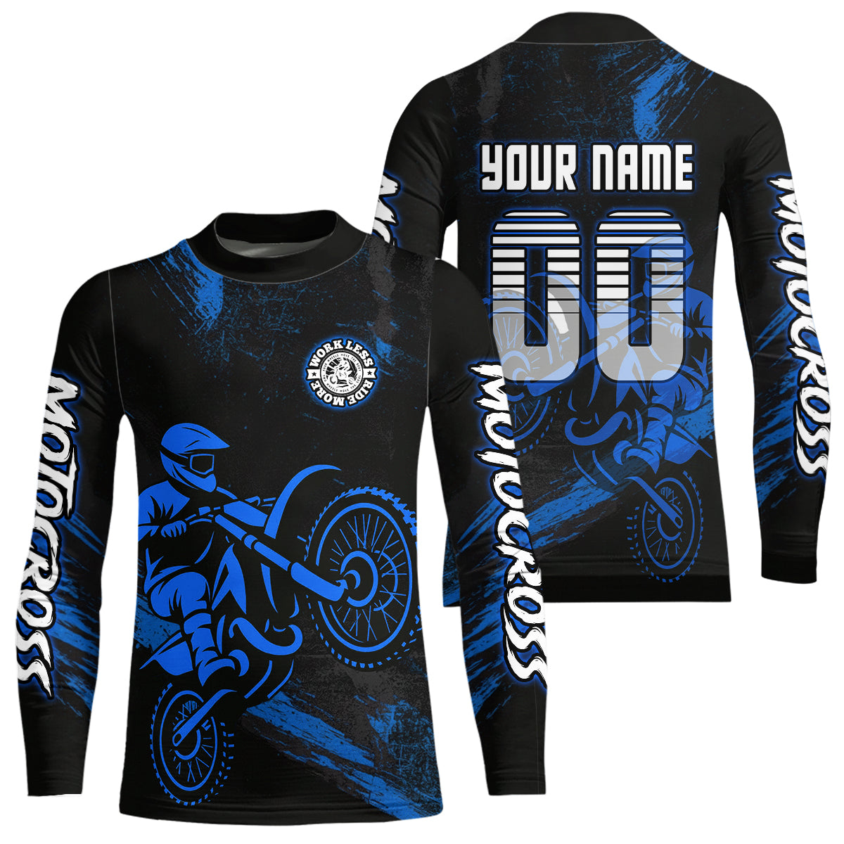 Blue Motocross Jersey for Kid Women Men Custom Dirt Bike Shirts Moto Racing Shirt XM427