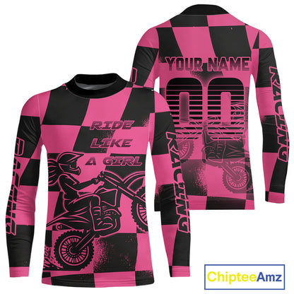 Pink Motocross Jersey for Women Kid Girl Custom Dirt Bike Shirts Motorcycle Racing Shirt XM431