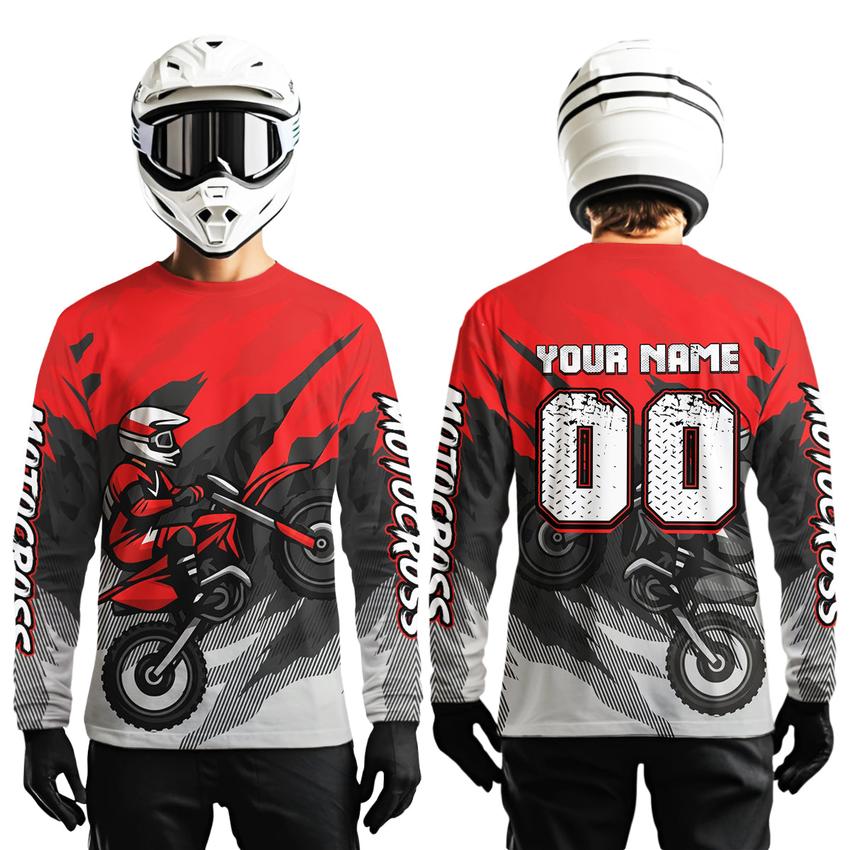 Red Motocross Jersey Men Women Kid Custom Dirt Bike Shirts Motorcycle Riding Shirt XM433