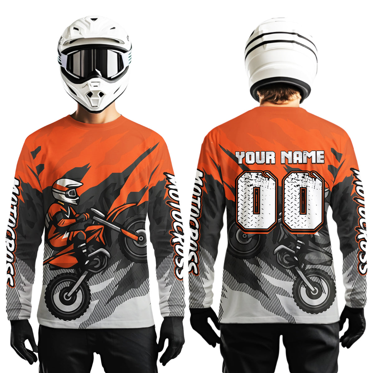Orange Motocross Jersey Men Women Kid Custom Dirt Bike Shirts Motorcycle Riding Shirt XM433