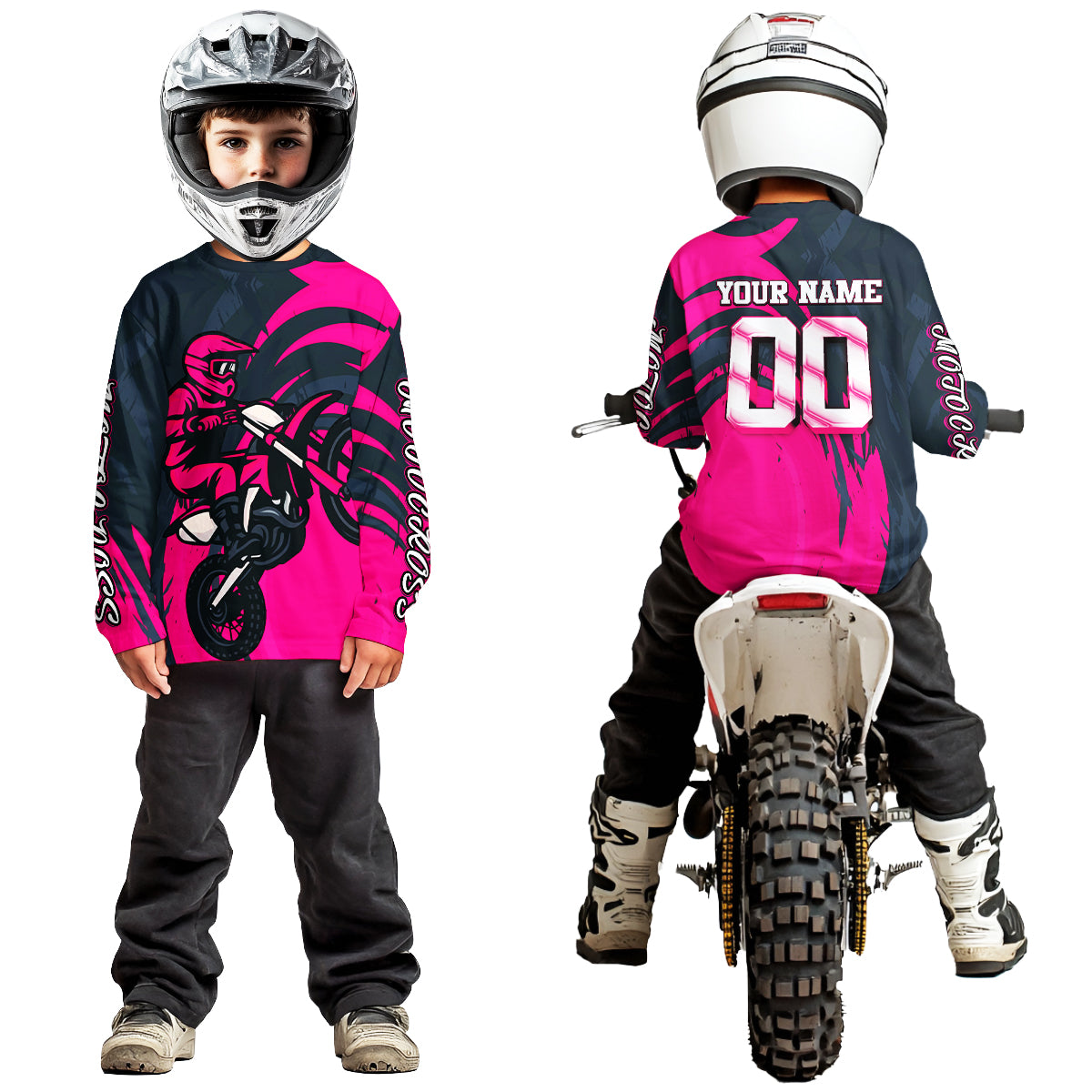Pink Motocross Jersey Custom for Men Women Kid Dirt Bike Shirts Motorcycle Shirt XM436