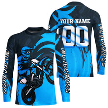 Load image into Gallery viewer, Blue Motocross Jersey Custom for Men Women Kid Dirt Bike Shirts Motorcycle Shirt XM436