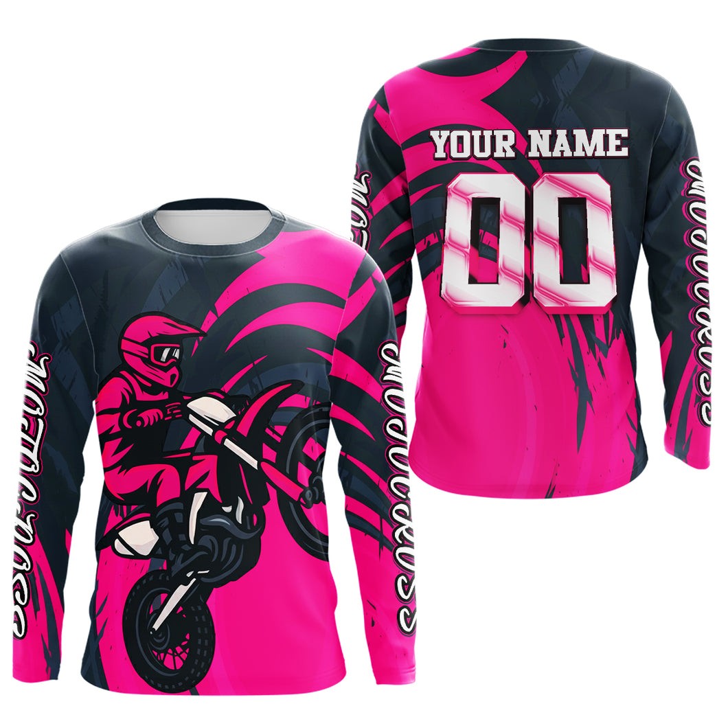 Pink Motocross Jersey Custom for Men Women Kid Dirt Bike Shirts Motorcycle Shirt XM436