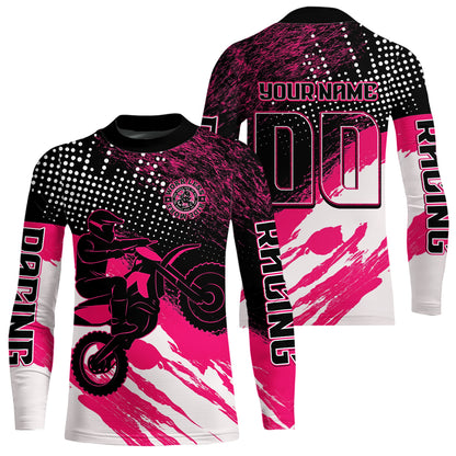 Custom Pink Motocross Racing Jersey for Men Women Kid Dirt Bike Shirts Riding Shirt XM445