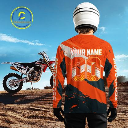 Orange Motocross Jersey Custom for Men Women Kid Dirt Bike Motorcycle Racing Shirt XM451