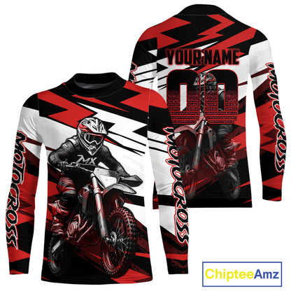 Red and Black Custom Motocross Jersey Men Women Kid Dirt Bike Motorcycle Shirt XM455