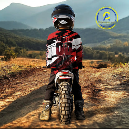 Red and Black Custom Motocross Jersey Men Women Kid Dirt Bike Motorcycle Shirt XM455