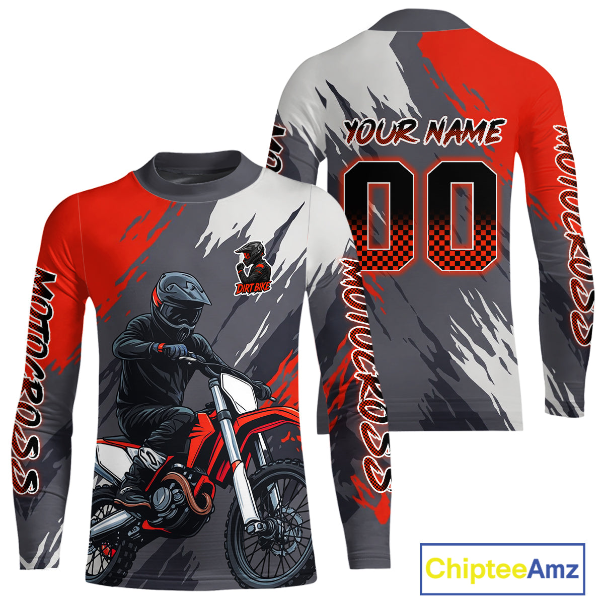 Red and Grey Custom Motocross Jersey Men Women Kid Dirt Bike Shirts Motorcycle Shirt XM459