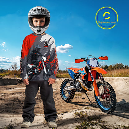 Red and Grey Custom Motocross Jersey Men Women Kid Dirt Bike Shirts Motorcycle Shirt XM459