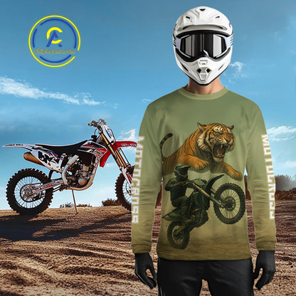 Tiger Motocross Jersey Custom Dirt Bike Shirts for Men Kid Women Off Road Jersey XM406