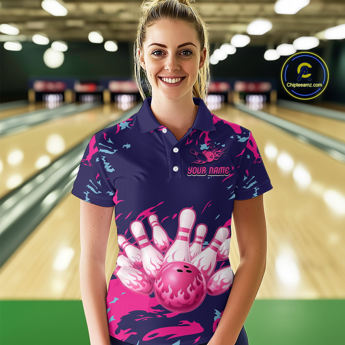 Purple Custom Bowling Shirts for Team Women Men Bowling Jersey Polo&1/4 Zip Shirt MBL225