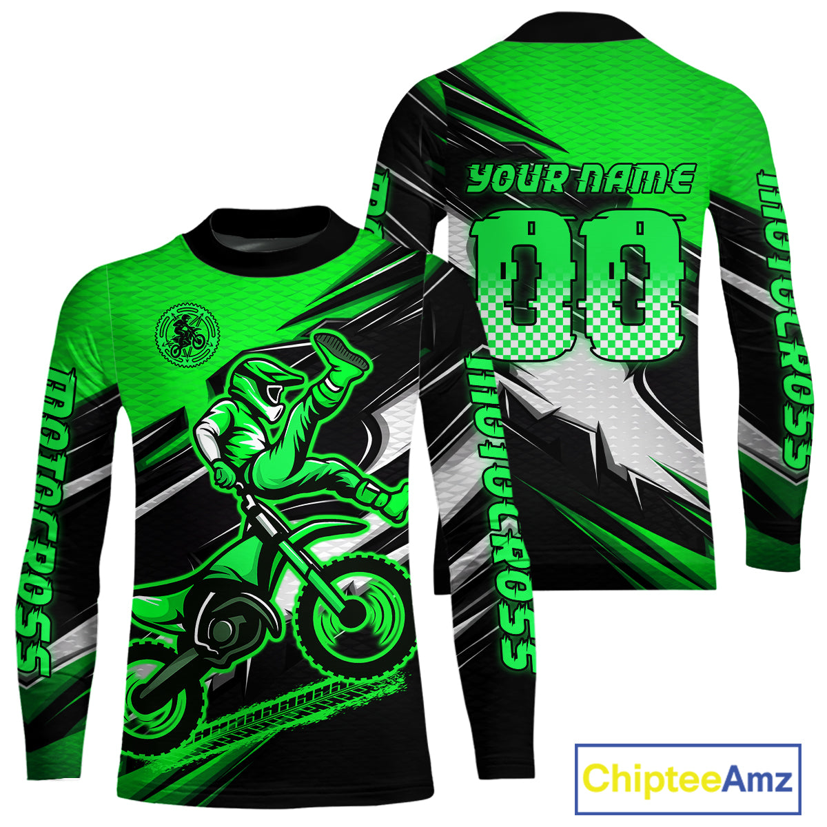 Custom Green Motocross Jersey Men Kid Women Dirt Bike Jersey Motorcycle Riding Shirt XM486