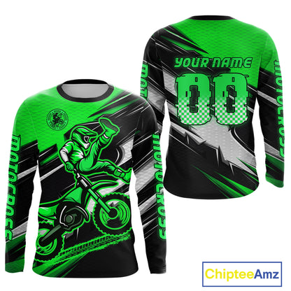 Custom Green Motocross Jersey Men Kid Women Dirt Bike Jersey Motorcycle Riding Shirt XM486