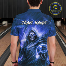 Load image into Gallery viewer, Blue Bowling Shirts for Team Women Men Custom Death Bowling Jersey Bowl League MBL248