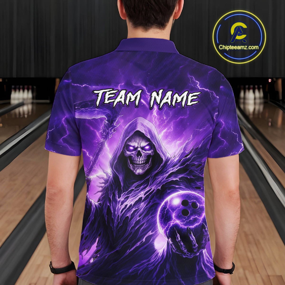 Purple Bowling Shirts for Team Women Men Custom Death Bowling Jersey Bowl League MBL248