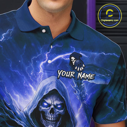 Blue Bowling Shirts for Team Women Men Custom Death Bowling Jersey Bowl League MBL248