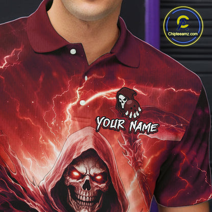 Red Bowling Shirts for Team Women Men Custom Death Bowling Jersey Bowl League MBL248