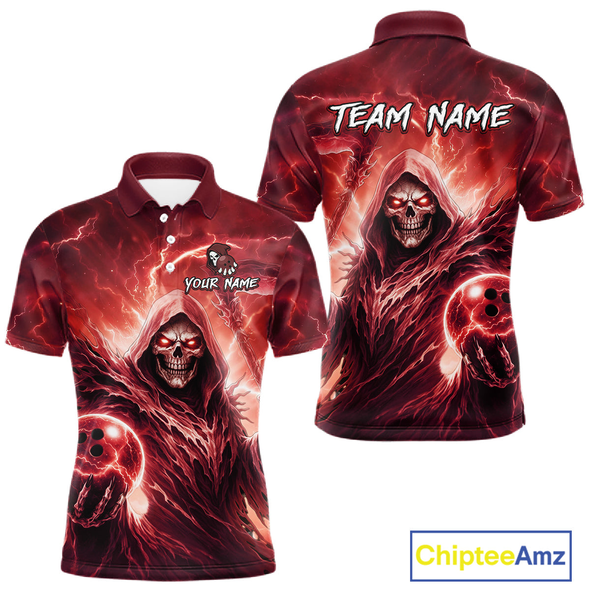 Red Bowling Shirts for Team Women Men Custom Death Bowling Jersey Bowl League MBL248