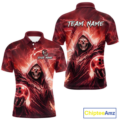Red Bowling Shirts for Team Women Men Custom Death Bowling Jersey Bowl League MBL248