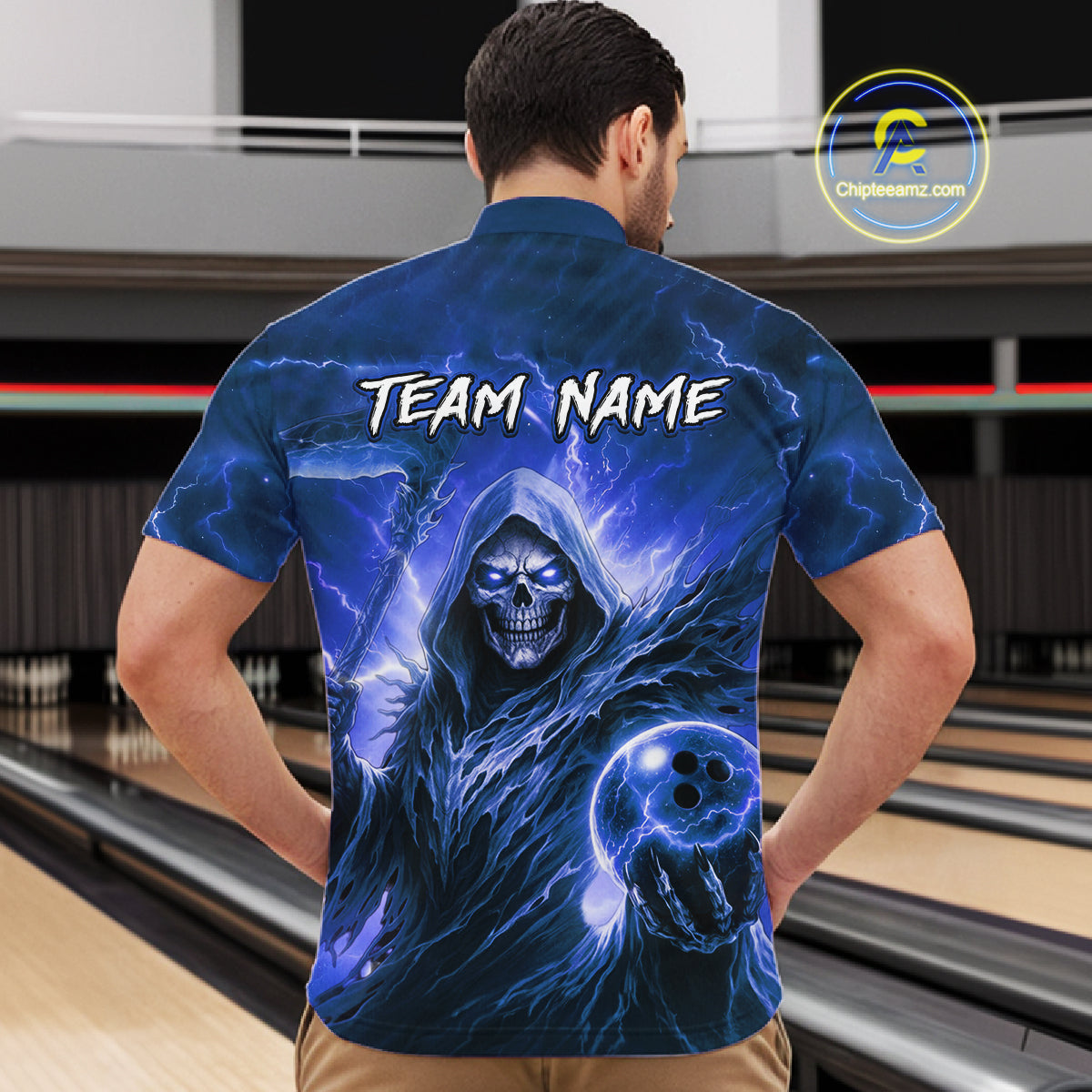 Blue Bowling Shirts for Team Women Men Custom Death Bowling Jersey Bowl League MBL248