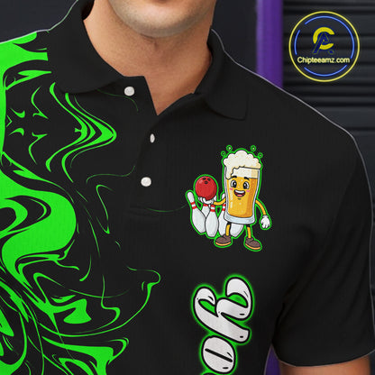 Funny Beer Bowling Shirts Team Women Men Custom Green Bowling Jersey for Bowler MBL250
