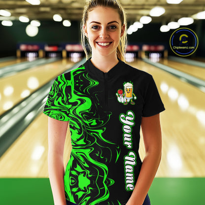 Funny Beer Bowling Shirts Team Women Men Custom Green Bowling Jersey for Bowler MBL250