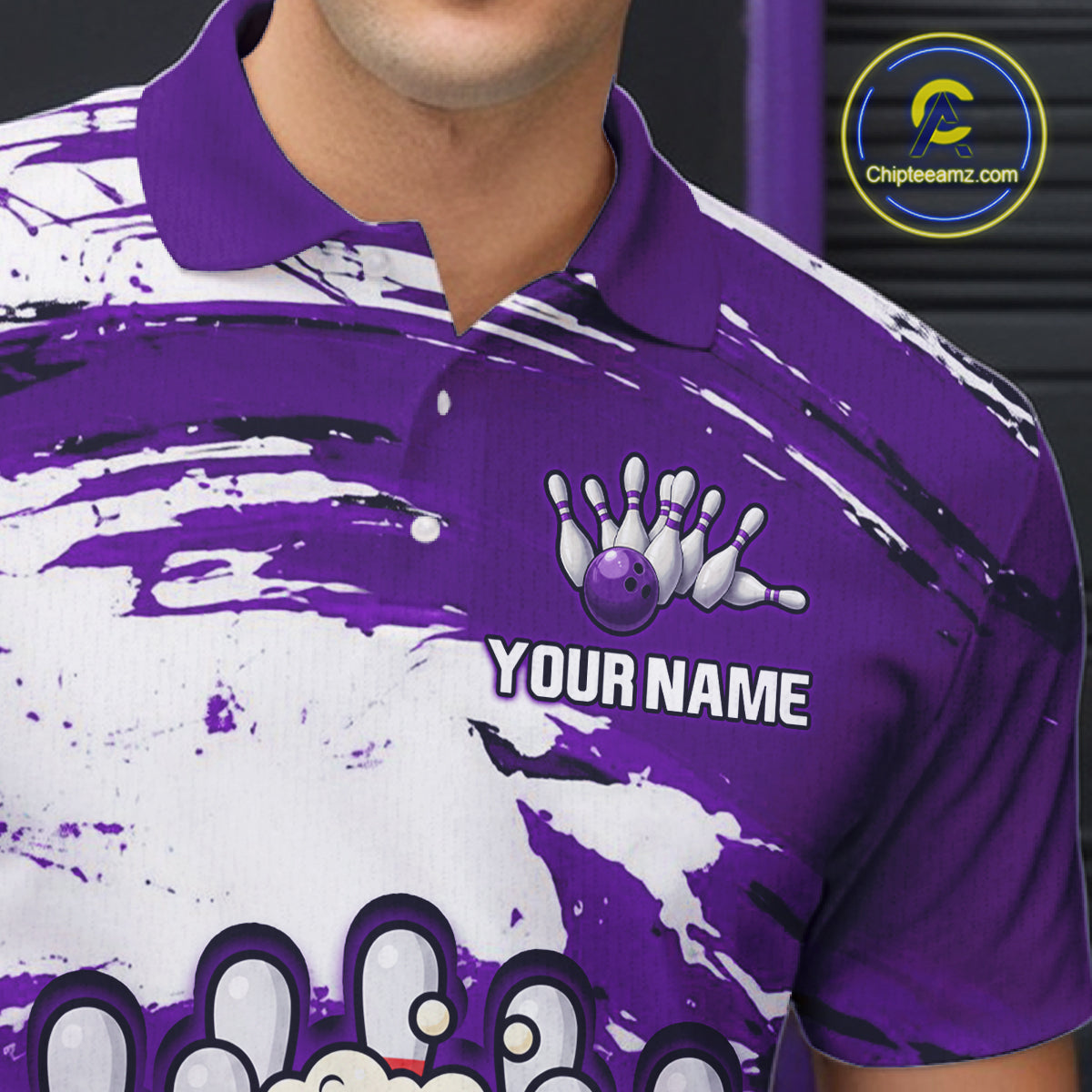 Purple Funny Beer Bowling Shirts for Women Men Team Bowling Polo&1/4 Zip Bowl League MBL253