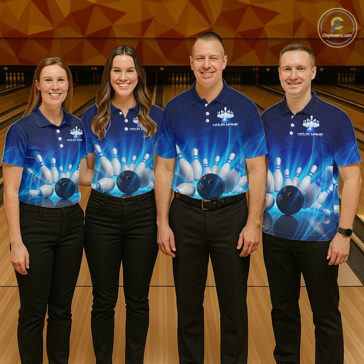 Custom Lightning Bowling Jersey for Men Bowling Team Shirts Bowling Uniform Polo & 1/4 Zip HNT164