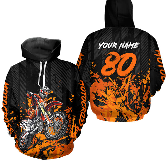 Custom Orange Youth Dirt Bike Motorcycle Hoodie Kid Men Women Motocross Jersey Hoodie HOT38
