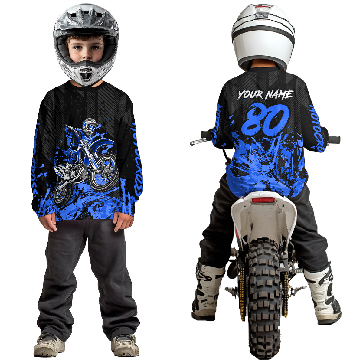 Custom Red Motocross Jersey Racing Motocycle Shirts for Men Women Kid UPF30+ DNT43