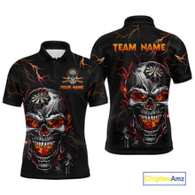 Load image into Gallery viewer, Custom Thunder Skull Darts Board Dart Shirts for Men Darts Team Jerseys Polo &amp; 1/4 Zip NNT134
