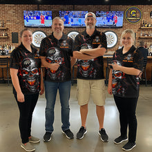 Load image into Gallery viewer, Custom Thunder Skull Darts Board Dart Shirts for Women Darts Team Jerseys Polo &amp; 1/4 Zip NNT134