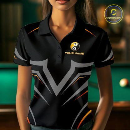 Custom 8 9 Ball Billiard Yin Yang Shirts for Women Billiard Team Shirts Billiard League Polo & 1/4 Zip NNT89