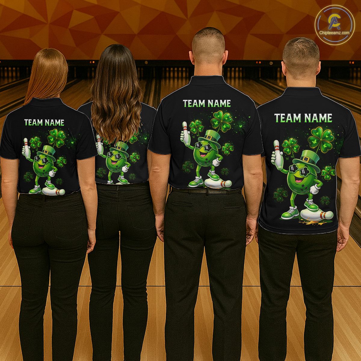Funny St Patrick Day Bowling Bowling Jersey for Women Bowling Team Shirts Polo & 1/4 Zip HNT192