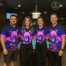 Load image into Gallery viewer, Custom Purple Funny 8 Ball Retro Billiard Shirts for Women Billiard Team Shirts Polo &amp; 1/4 Zip NNT93
