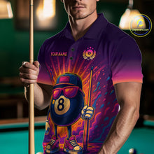 Load image into Gallery viewer, 8 Ball Billiard Shirts for Men Retro Custom Billiard Team Shirts Billiard League Polo &amp; 1/4 Zip NNT98