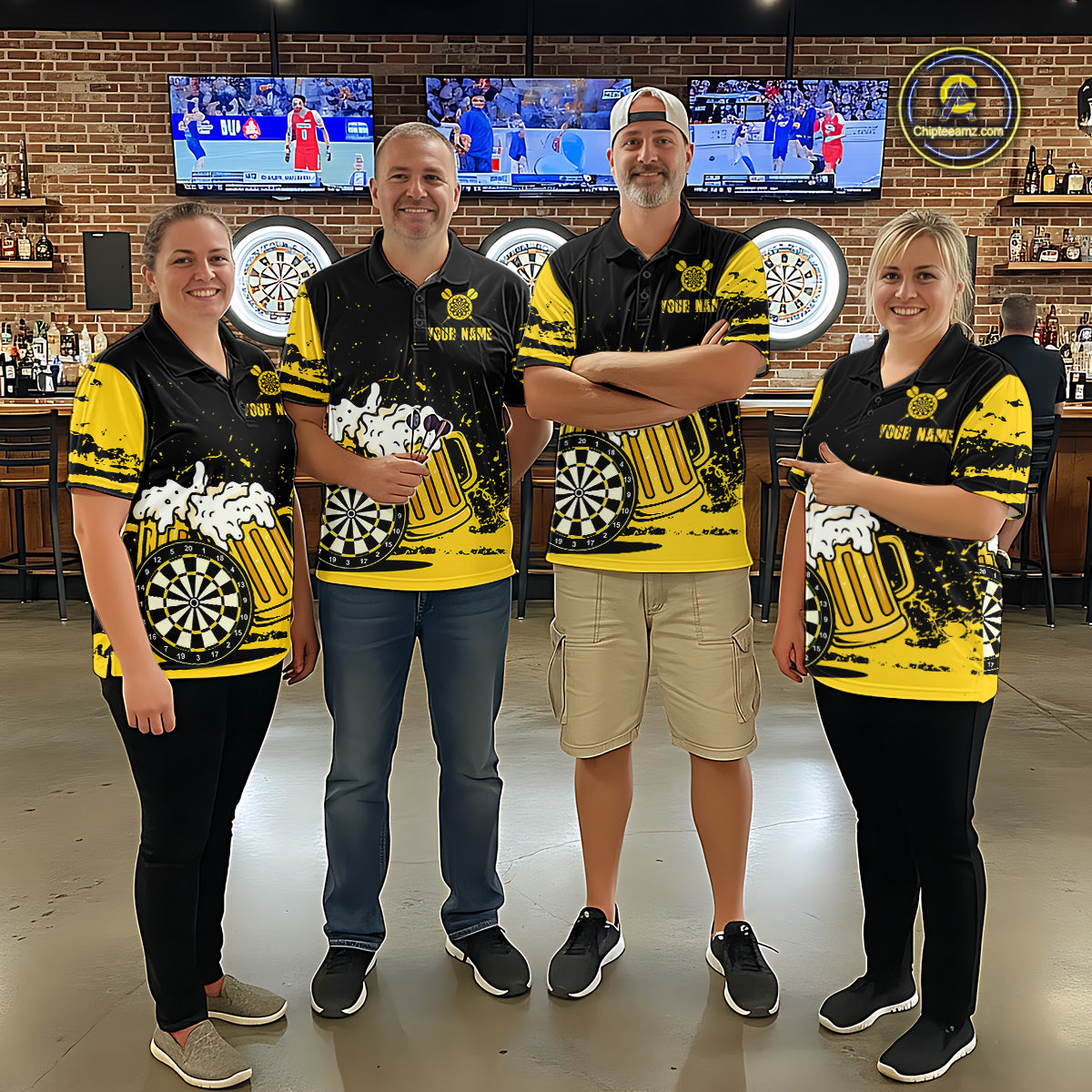 Custom Funny Beer Dart Shirts for Women Darts Team Jerseys Dart League Polo & 1/4 Zip NNT141