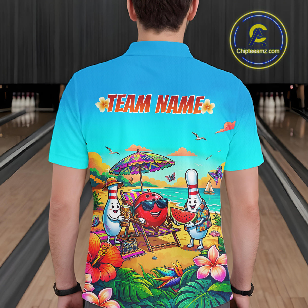 Custom Summer Bowling Jersey for Men Unisex Bowling Shirts for Team Polo & 1/4 Zip HNT243
