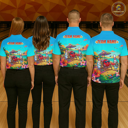 Custom Summer Bowling Jersey for Men Unisex Bowling Shirts for Team Polo & 1/4 Zip HNT243