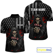 Load image into Gallery viewer, Custom American Flag Grim Reaper Dart Shirt Dart Team Jersey for Men Dartboard Shirts NNT177